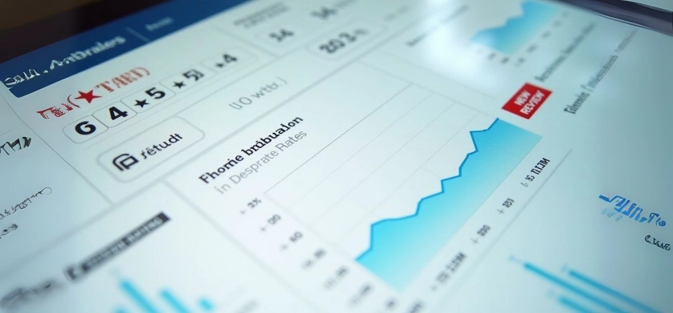A screen showing business ratings and a graph, a citation building service