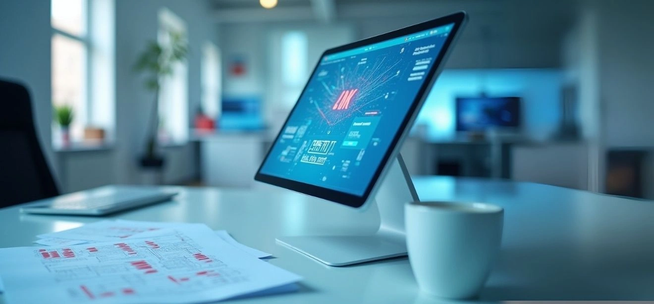 A tablet on a desk showing a graph, representing an e-commerce SEO service